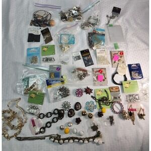 Jewelry Making Lot- Clasps, Beads, Adornments, Gemstones, Miscellaneous Jewelry